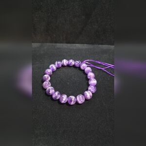 Purple Amethyst Beaded Bracelet